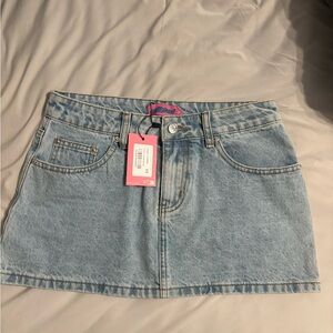 Edikted Blue and Red Mini Skirt Casual Style